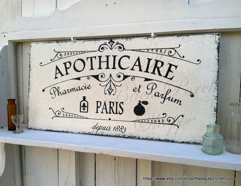 APOTHICAIRE, APOTHECARY, Pharmacy, First Aid Signs, Perfume, French Signs, Paris Signs, Bathroom Signs image 2