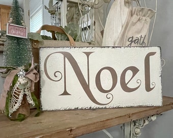 NOEL Sign, Christmas Signs, NOEL, 9 x 18, As seen in Better Homes & Garden Holiday Crafts Magazine