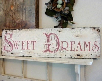 SWEET DREAMS, Sweet Dreams Sign, Nursery Signs, Baby Signs, 32 x 8 1/2