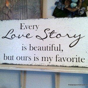 LOVE STORY Vintage Chic Wedding Signs 12 x 24