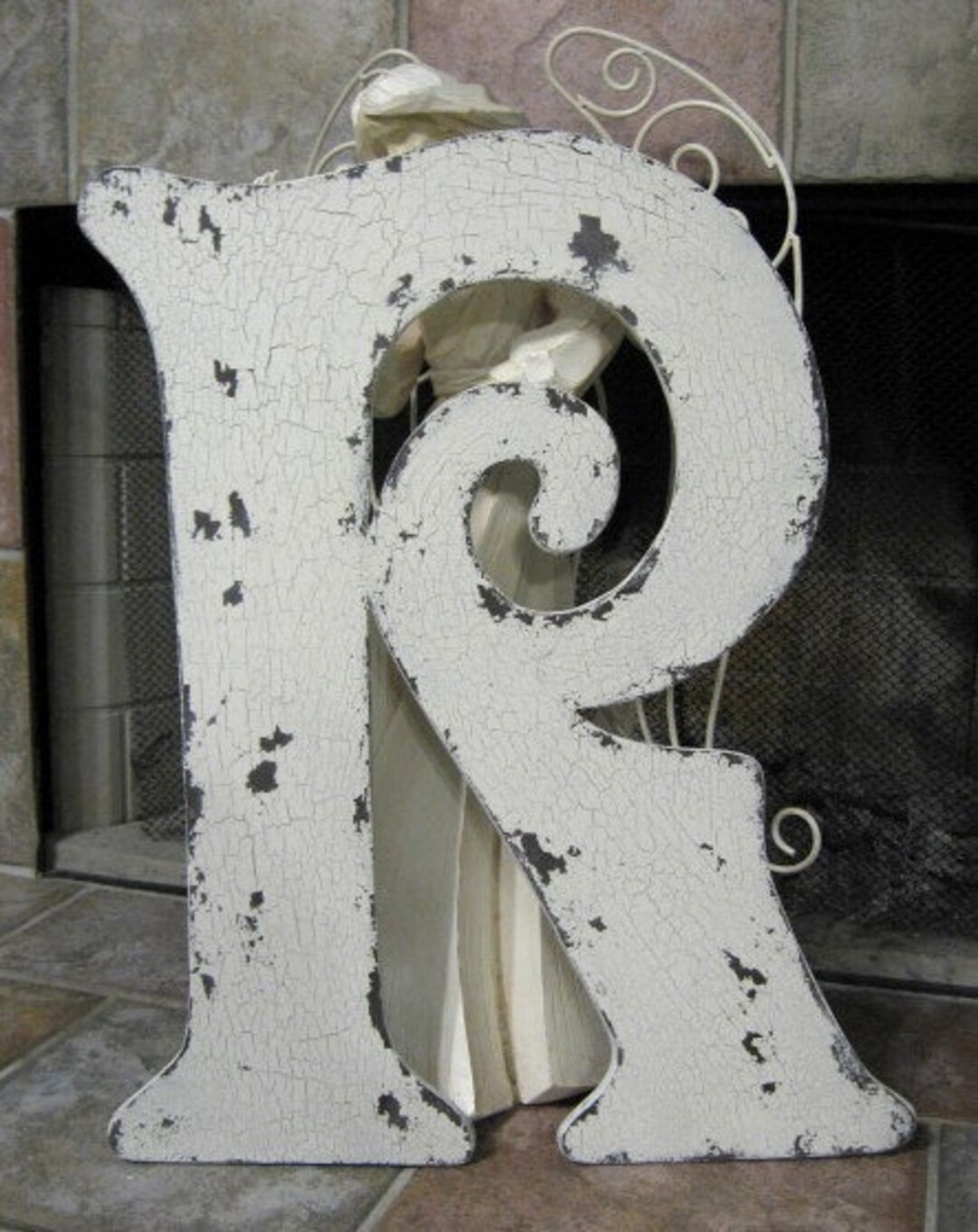 LETTER R 2 Ft Tall Vintage Style Wood Cut Out Signs, Guest Book, Save ...