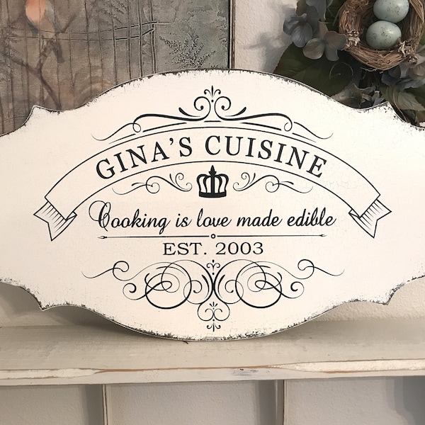 Personalized Kitchen Signs | FRENCH Signs | Cuisine Signs | French Kitchen Signs | 12 x 24