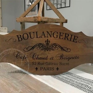 BOULANGERIE | Stained Sign | French Signs | Kitchen Signs | French Bakery 27 x 14