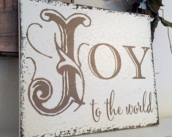 Christmas Signs, JOY to the world, Christmas Decorations, 10 x 12