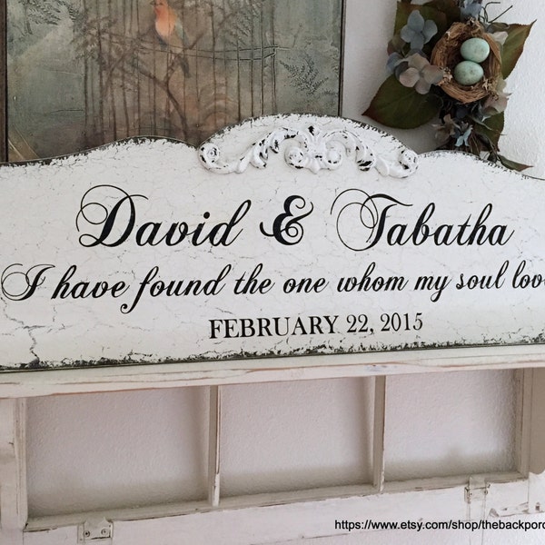 CUSTOM WEDDING SIGN with your Names, Song of Solomon, 12 x 30