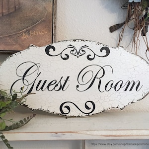 GUEST ROOM, Guest Room Sign, Home Decor, Shabby Chic Style Signs, 14 x 7