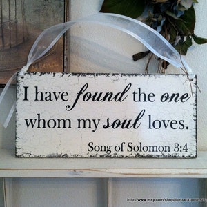 Here Comes The BRIDE, Wedding Signs, I have found the one whom my SOUL LOVES, Reversible Wedding Signs, 7 x 15 image 2