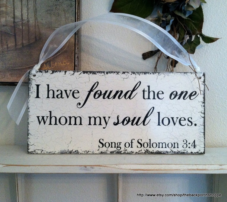 Here Comes The BRIDE, Wedding Signs, I have found the one whom my SOUL LOVES, Reversible Wedding Signs, 7 x 15 image 2