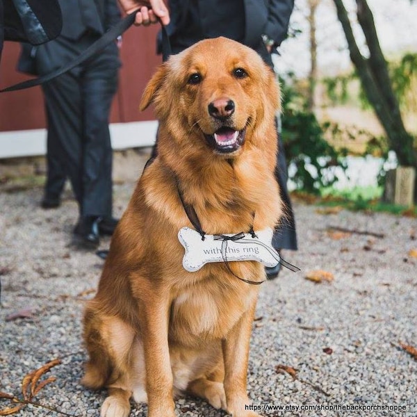 WEDDING RING HOLDER, Dog Bone, Ring Bearer Sign, Benefits a No-Kill Animal Shelter