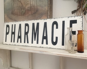 PHARMACIE, French Signs, Pharmacy Sign, First Aid Signs, Home Decor, 7 x 24