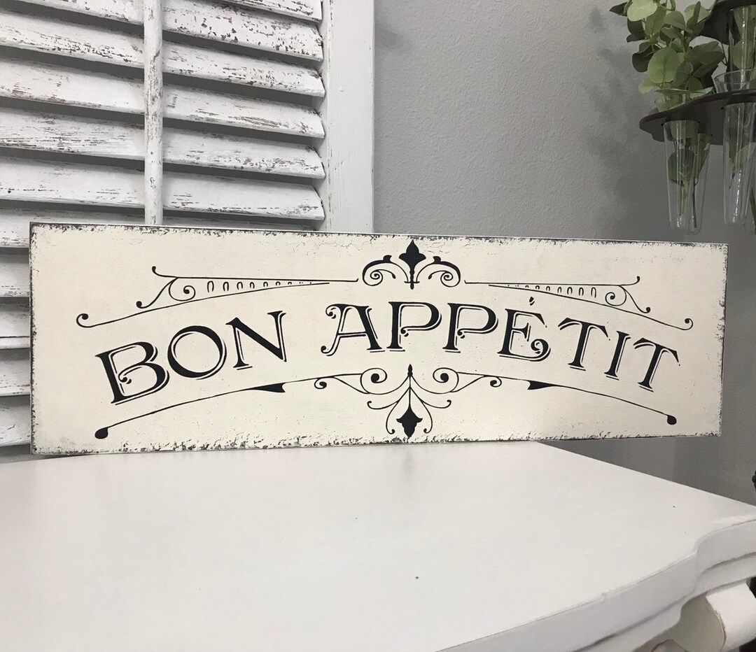 BON APPETIT, French Signs, Kitchen Signs, Bon Appetit Signs, Home Decor ...