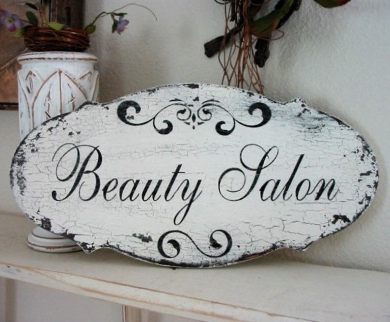 LAUNDRY Signs, Laundry Room Signs, TEA Room, BEAUTY Salon, Shabby Chic Style Signs 14 x 7 image 3