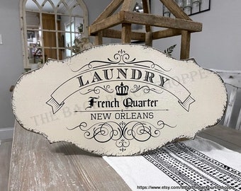 LAUNDRY Sign, Laundry Room Sign, French Quarter, New Orleans Sign, 12 x 24
