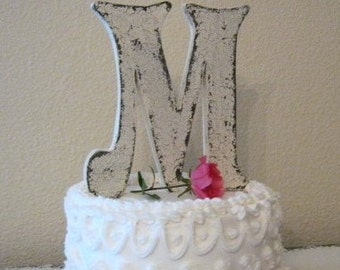 Wedding Cake Topper, Wood Initial Cake Topper, Wedding Signs, Bride and Groom Signs, 6 inches high