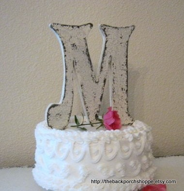Wedding Cake Topper, Wood Initial Cake Topper, Wedding Signs, Bride a…