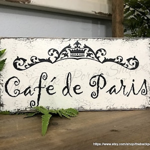 CAFE DE PARIS, French Sign, Kitchen Sign, Coffee Bar Sign, 5.5 X