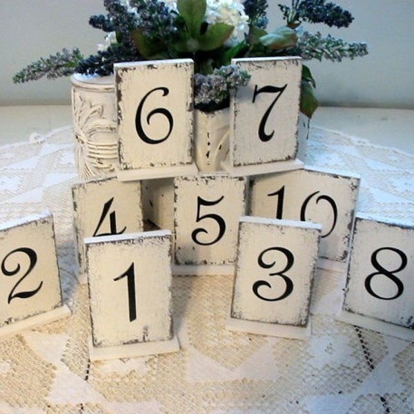 WEDDING TABLE Numbers, Wedding Table Decor, REVERSIBLE Signs, Self Standing Signs, Rustic Wedding Signs