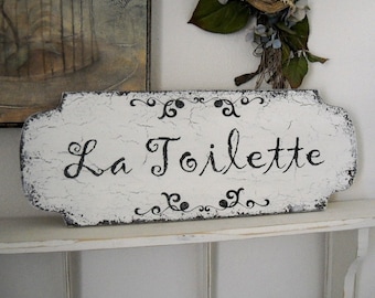 TOILETTE | Bathroom Sign | French Signs | LA TOILETTE | 22 x 8