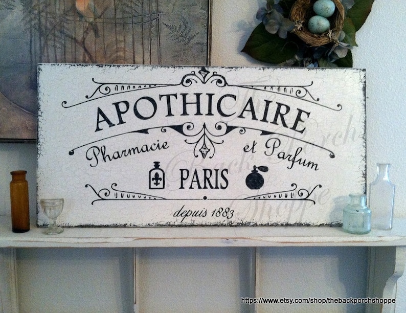 APOTHICAIRE, APOTHECARY, Pharmacy, First Aid Signs, Perfume, French Signs, Paris Signs, Bathroom Signs image 4