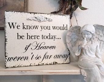 In Memory Of Sign, Wedding Memorial Sign, Memory Table Sign, We know you would be here today...if Heaven weren't so far away, 8 x 10