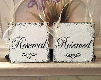 RESERVED Signs - Set of 2 - Wedding Signs - 5 x 5