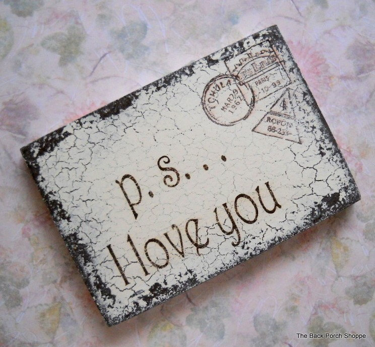 I LOVE YOU signs, p.s. I love you, I love you more, Romantic Wood Pos…