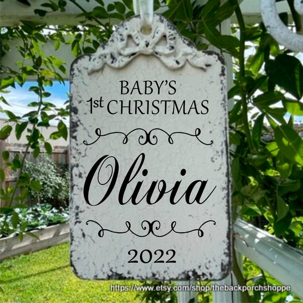 BABY'S 1st CHRISTMAS ORNAMENT, Personalized Ornament, Shower Gift, Baby Gift