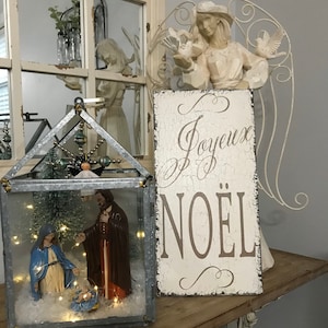 Christmas Signs, NOEL Signs, JOYEUX NOEL, Merry Christmas, Noel, French Christmas Signs, 9 x 18