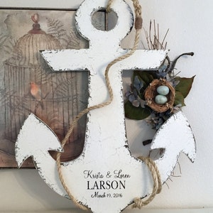 ANCHOR WEDDING GUESTBOOK, Wedding Sign, Nautical Guestbook, Guest Book Alternative, Bride and Groom, Beach Signs, Coastal Decor, 26" tall