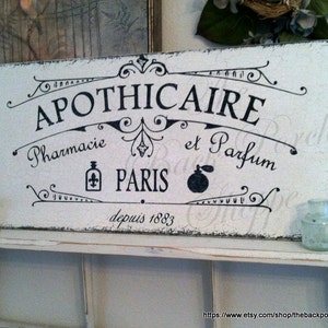 APOTHICAIRE, APOTHECARY, Pharmacy, First Aid Signs, Perfume, French Signs, Paris Signs, Bathroom Signs image 3