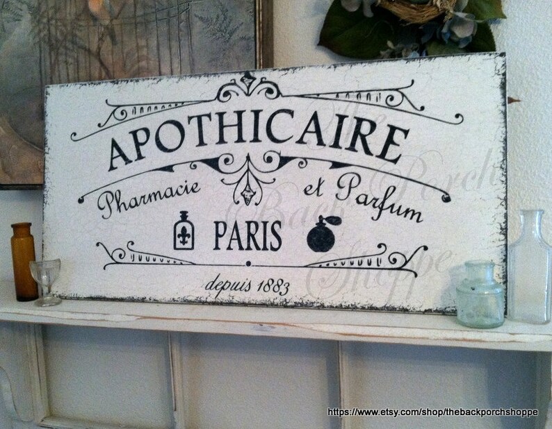 APOTHICAIRE, APOTHECARY, Pharmacy, First Aid Signs, Perfume, French Signs, Paris Signs, Bathroom Signs image 3