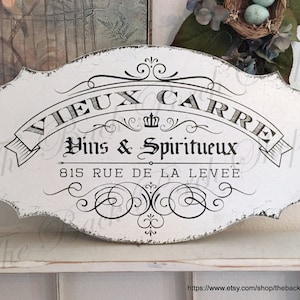 FRENCH Signs | VIEUX CARRE | Wine Signs | French Kitchen Signs | New Orleans | 12 x 24
