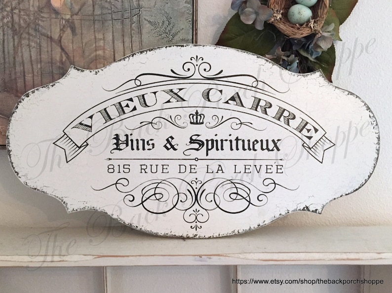FRENCH Signs VIEUX CARRE Wine Signs French Kitchen Signs Etsy