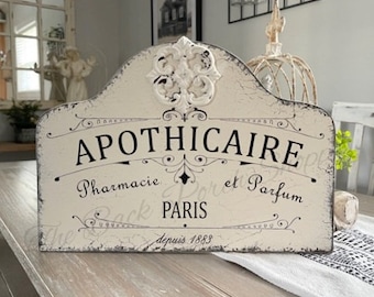 APOTHICAIRE, APOTHECARY, 17 x 12, Pharmacy, First Aid Signs, Perfume, French Signs, Paris Signs, Bathroom Signs