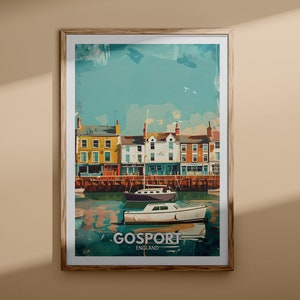 Gosport Druck - Gosport Stadt Poster, UK Wandkunst, England Wand Kunst Dekor, britisches Reiseplakat, Vereinigtes Königreich Druck, England Stadt Kunst