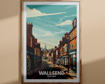 Wallsend print - Wallsend poster, UK wall art, England wall art decor, British travel poster, United Kingdom print, England city art