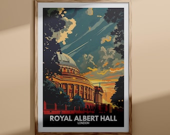 Royal Albert Hall print - Royal Albert Hall poster, UK wall art, London wall art decor, London travel poster, England travel poster