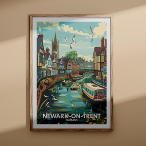 Newark-On-Trent print - Newark-On-Trent Poster, UK Wandkunst, England Wandkunst, britische Reiseplakat, UK-Druck, England Stadtkunst