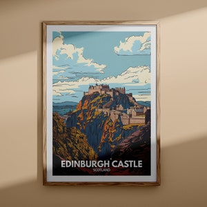 Edinburgh Castle Druck - Edinburgh Stadtplakat, Schottland-Reiseplakat, Schottland-Reiseplakat, Schottland-Kunstdruck