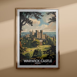 Warwick Castle print - Warwick Castle city poster, UK wall art, Warwick wall art decor, Warwick travel poster, England travel poster