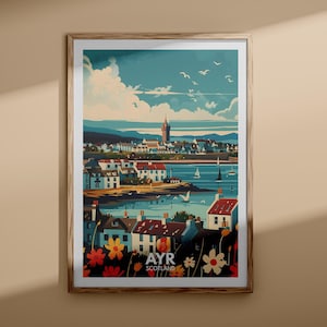 Ayr print - Ayr poster, UK wall art, Scotland wall art decor, UK travel poster, United Kingdom print, Scotland art decor