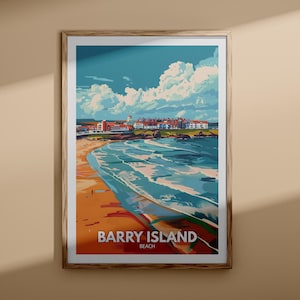 Barry Island Beach Print – Póster de Barry Island Beach, póster de viaje de Barry Island, arte de pared de Barry Island, arte de la playa del Reino Unido, impresiones naturales del Reino Unido