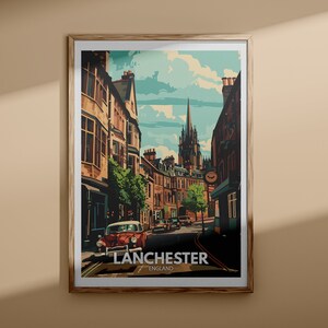 Lanchester Kunstdruck - Lanchester Stadt Poster, UK Wandkunst, England Dekor, britisches Reiseplakat, Großbritannien Druck, England Stadtkunst