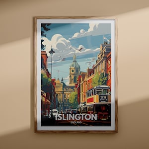 Impressão de Islington - pôster de Islington, arte de parede do Reino Unido, decoração de arte de parede da Inglaterra, pôster de viagem britânico, impressão do Reino Unido, arte da cidade da Inglaterra