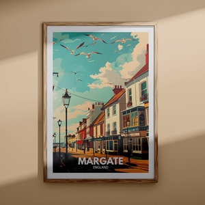 Margate print - Margate poster, UK wall art, England wall art decor, British travel poster, United Kingdom print, England city art
