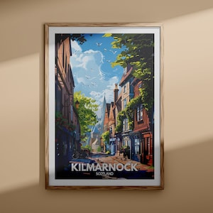Kilmarnock print - Kilmarnock poster, UK wall art, Scotland wall art decor, UK travel poster, United Kingdom print, Scotland art decor