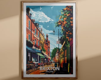 Brixton print - Brixton poster, UK wall art, England wall art decor, British travel poster, United Kingdom print, England city art