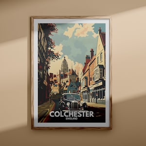 Colchester print - Colchester poster, UK wall art, England wall art decor, British travel poster, United Kingdom print, England city art