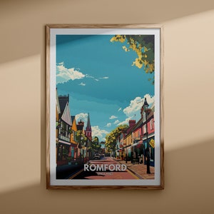 Romford Druck - Romford Poster, Großbritannien Wandkunst, England Wand Kunst Dekor, britisches Reiseplakat, Großbritannien Druck, England Stadtkunst