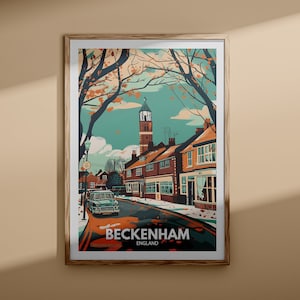 Beckenham Druck - Beckenham Plakat, UK Wandkunst, England Wand Kunst Dekor, Britisches Reiseplakat, Vereinigtes Königreich Druck, England Stadt Kunst